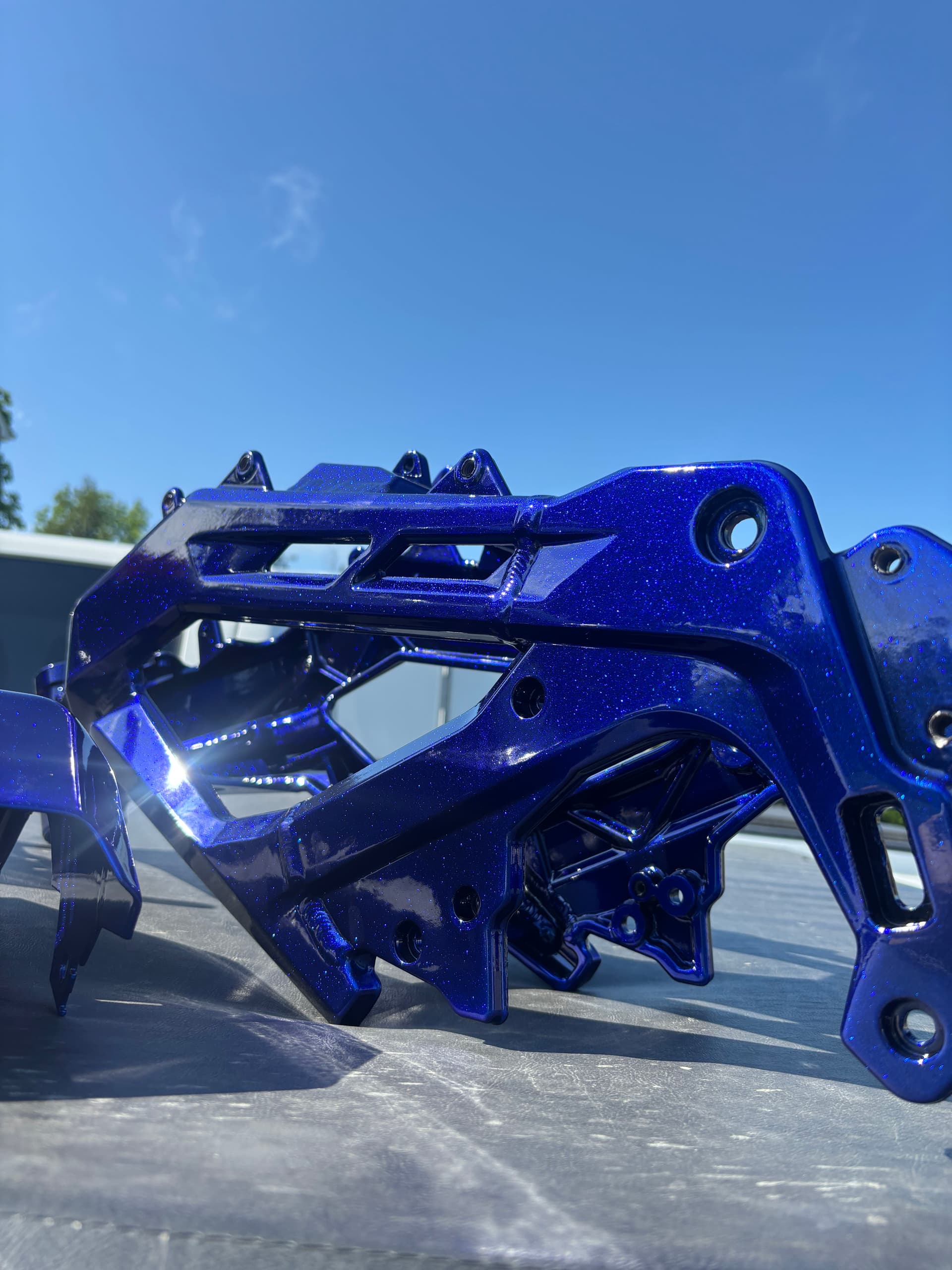 Sonic Blast Blue Powder Coat on E Ride Pro Parts image