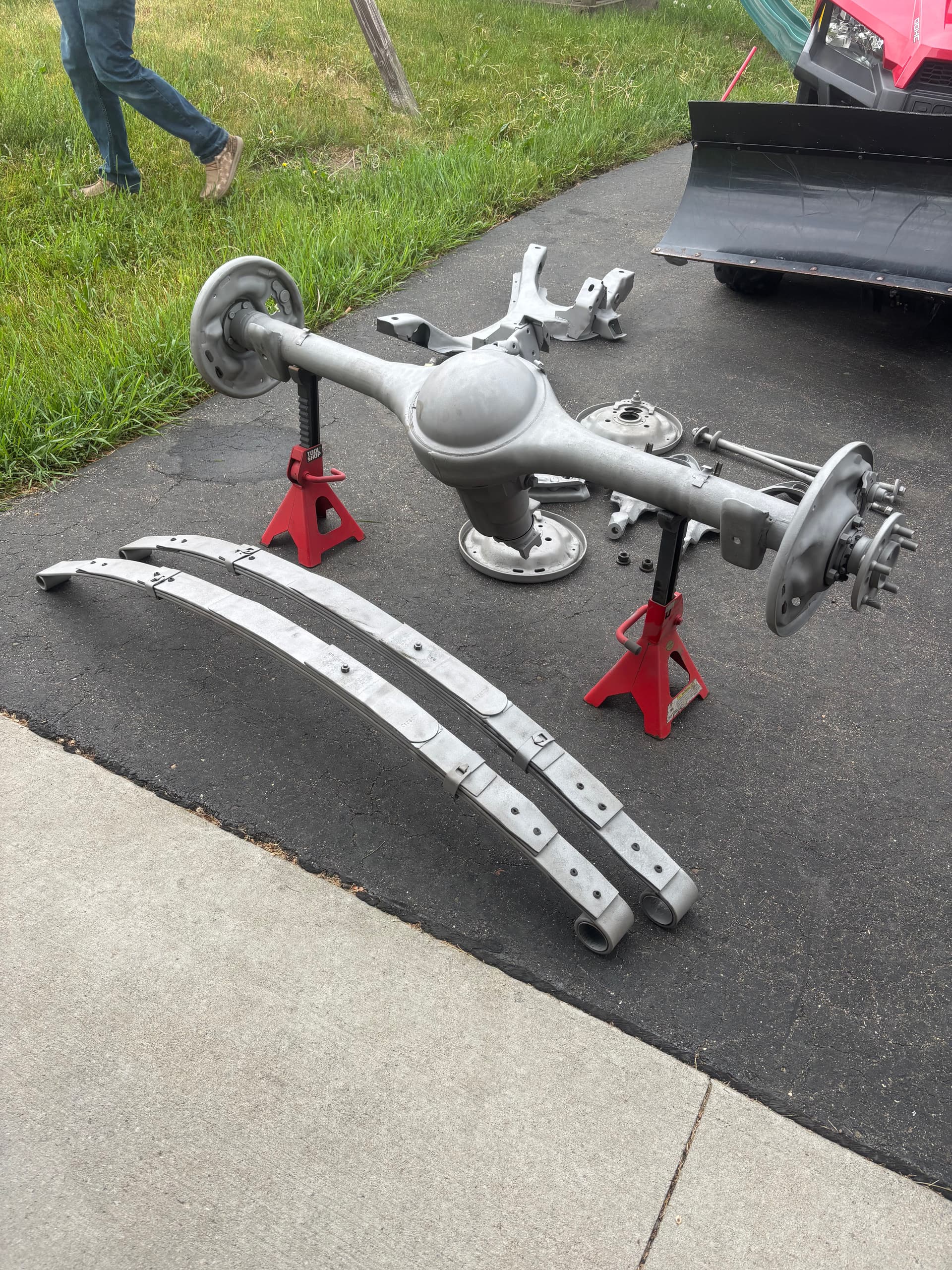 Sandblasted Suspension and Axle Parts Ready for Restoration image